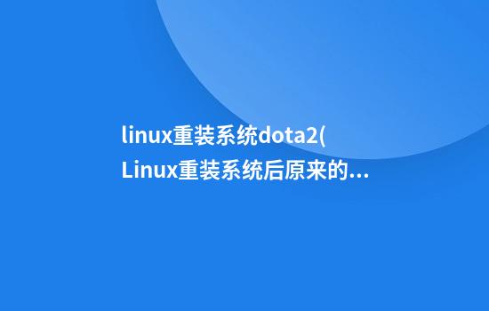 linux重装系统dota2(Linux重装系统后原来的用户还在吗)