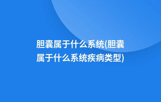 胆囊属于什么系统(胆囊属于什么系统疾病类型)