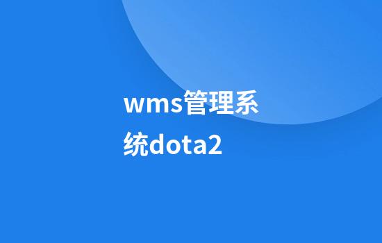 wms管理系统dota2