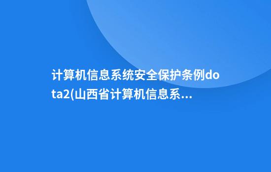 计算机信息系统安全保护条例dota2(山西省计算机信息系统安全保护条例)