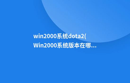 win2000系统dota2(Win2000系统版本在哪个文件里)