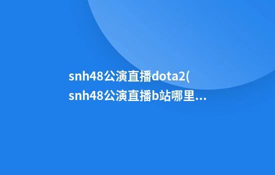 snh48公演直播dota2(snh48公演直播b站哪里看)