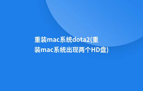 重装mac系统dota2(重装mac系统出现两个HD盘)