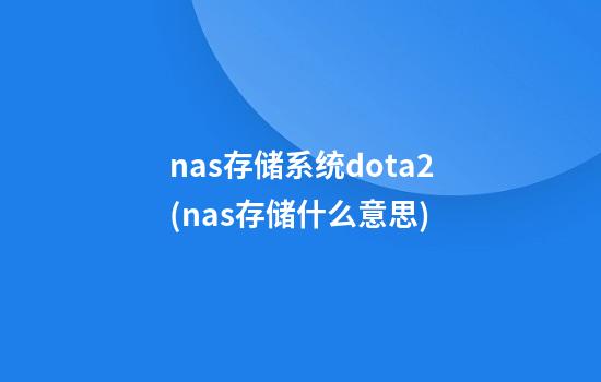 nas存储系统dota2(nas存储什么意思)