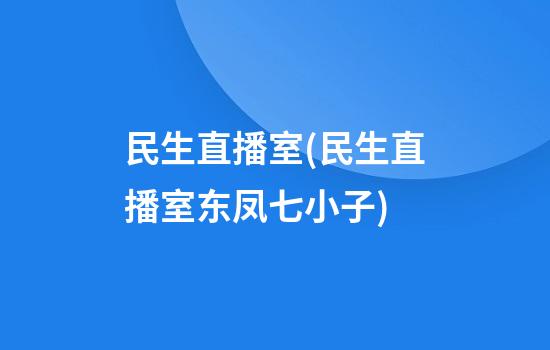 民生直播室(民生直播室东凤七小子)