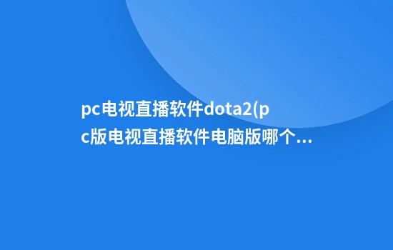 pc电视直播软件dota2(pc版电视直播软件电脑版哪个好)