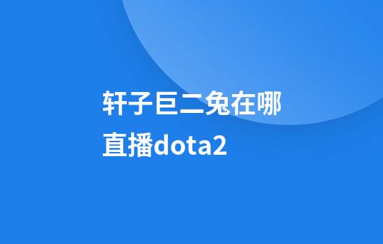 轩子巨二兔在哪直播dota2